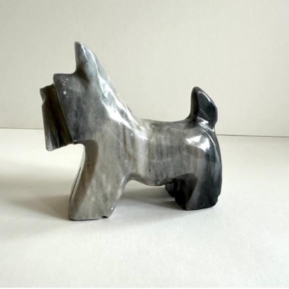 Vintage  alabaster Scottie dog figurine, Marble Scottie Dog - Picture 5 of 8